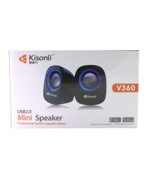 Тонколони Kisonli V360, 1.5W*2, USB, Различни цветове - 22046