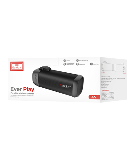 Тонколона Earldom ET-A5, Bluetooth, USB, FM, AUX, Черен - 22207