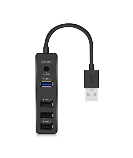 USB хъб Earldom ET-HUB07, USB 3.0, 4 Порта, Черен - 40172