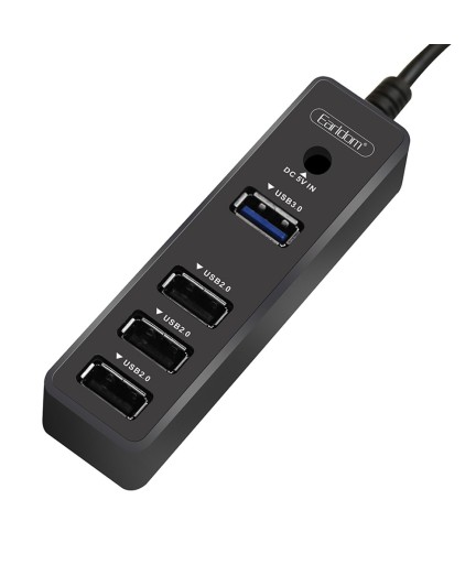 USB хъб Earldom ET-HUB07, USB 3.0, 4 Порта, Черен - 40172