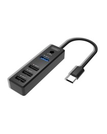 USB хъб Earldom ET-HUB08, Type-C, 4 Порта,, Черен - 40171