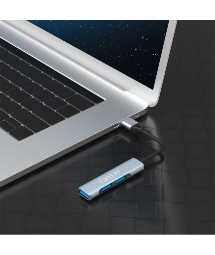 USB хъб Earldom ET-HUB09, USB 3.0, 3 Порта, Сив - 40218