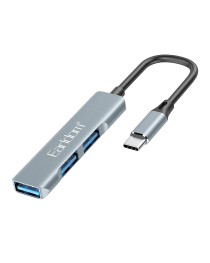 USB хъб Earldom ET-HUB10, Type-C, 3 Порта, USB 3.0, Сив - 40217