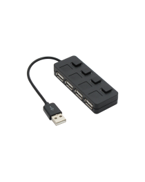 USB хъб No Brand, USB 2.0, 4 Порта, Черен - 12056