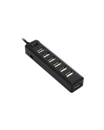 USB хъб No Brand, USB 2.0, 7 Порта, Черен - 12057