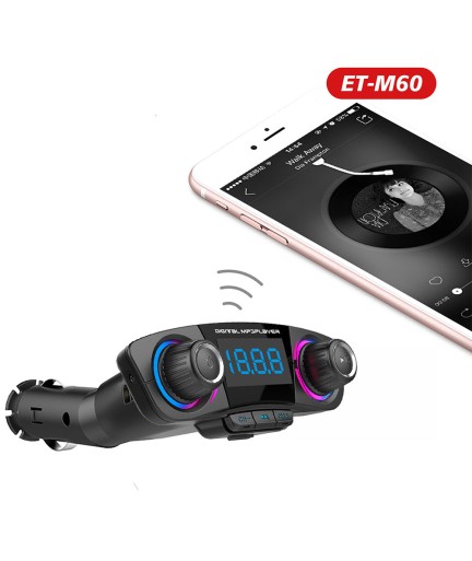 FM Трансмитер Earldom ET-M60, Bluetooth, USB, 5V/2.0A, Черен – 17384