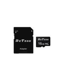 Карта памет DeTech Micro SDHC-I, 16GB, Class 10 + Адаптер - 62043