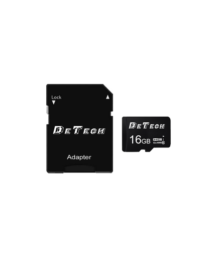 Карта памет DeTech Micro SDHC-I, 16GB, Class 10 + Адаптер - 62043