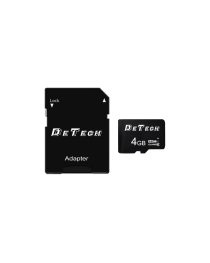 Карта памет DeTech Micro SDHC-I, 4GB, Class 10 + Адаптер - 62041
