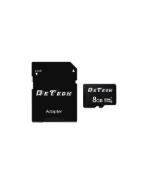 Карта памет DeTech Micro SDHC-I, 8GB, Class 10 + Адаптер - 62042