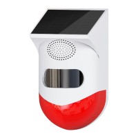 Смарт сирена No brand PST-CT80WR, PIR. Соларен, Wi-Fi, Tuya Smart, Бял - 91003