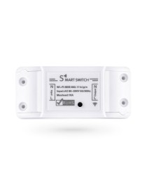 Смарт превключвател No brand PST-WF-S1, 1 канал, 220V, 10A, Wi-Fi, Tuya Smart, Бял - 91019