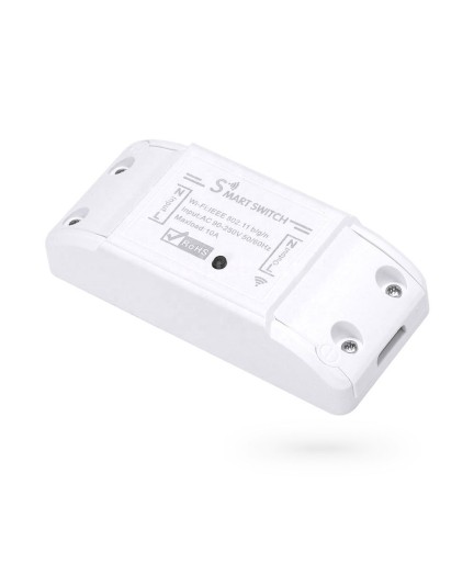 Смарт превключвател No brand PST-WF-S1, 1 канал, 220V, 10A, Wi-Fi, Tuya Smart, Бял - 91019