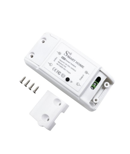 Смарт превключвател No brand PST-WF-S1, 1 канал, 220V, 10A, Wi-Fi, Tuya Smart, Бял - 91019