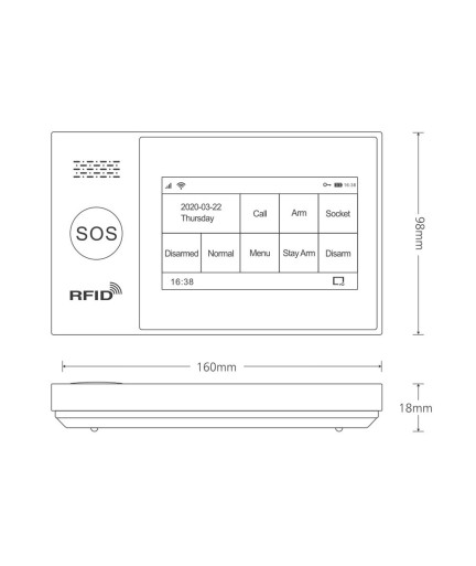 Смарт алармена система No brand PST-WG107T, 8в1, GSM, Wi-Fi, Tuya Smart, Бял - 91015