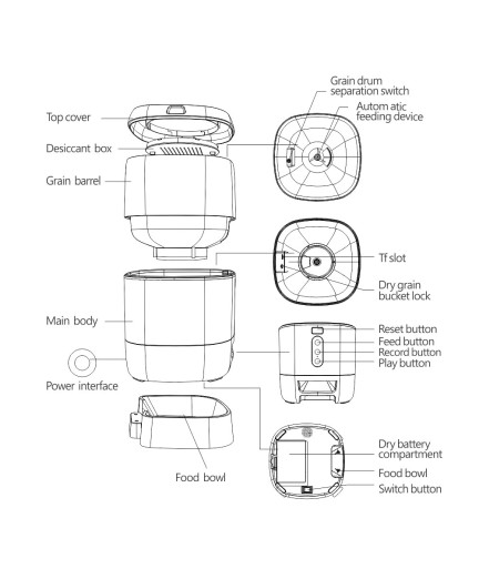 Смарт хранилка No brand PST-FD-BL3, За домашни любимци, Wi-Fi, Tuya Smart, Бял - 91040