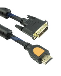 Кабел DeTech HDMI - DVI, 1.8m, Ферит, Черен, HQ -18189