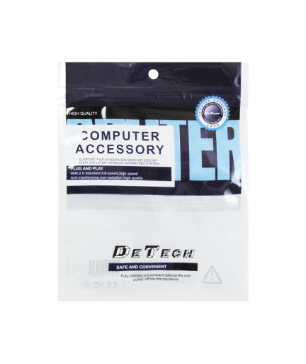 Кабел USB - 3.5mm Аудио, DeTech, 10см  - 18238
