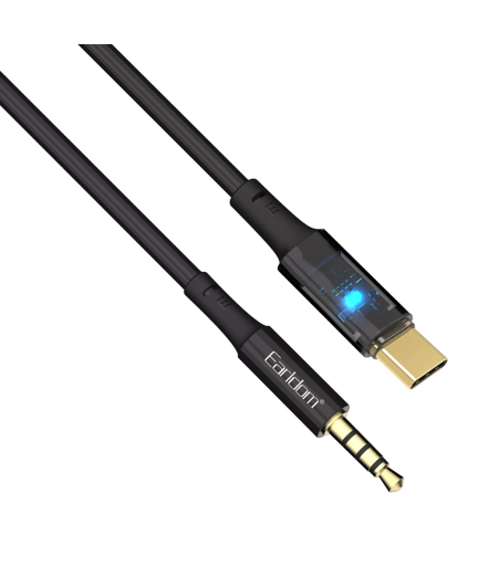 Аудио кабел Earldom ET-AUX53, 3.5mm към Type-C, 1.0м, Черен - 40222