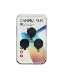 Стъклен протектор за камера DeTech, за iPhone 13 / 13 Mini, Черен - 52710