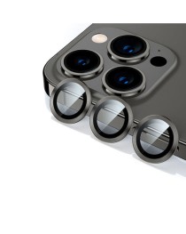 Стъклен протектор за камера DeTech, за iPhone 14 Pro / 14 Pro Max, Черен - 52713