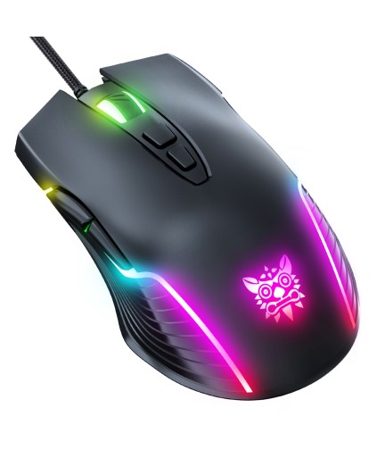 Геймърска мишка Onikuma CW905, Оптична, 7D, RGB, Черен - 767
