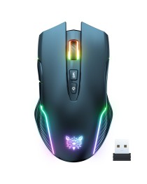 Геймърска мишка Onikuma CW905, Безжична, RGB, 7D, Черен - 770