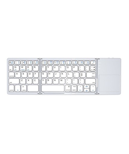 Клавиатура No brand B033, Тъчпад, Сгъваема, Bluetooth, Бял - 6178