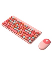 Комплект мишка и клавиатура No brand QW02, Безжични, Розов - 6159