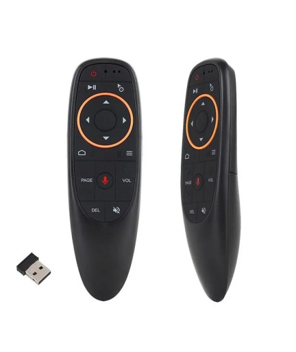 Универсално дистанционно No brand G10, Air mouse, USB 2.4GHz, Микрофон, IR програмируемо, Черен - 13051