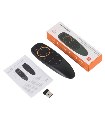 Универсално дистанционно No brand G10, Air mouse, USB 2.4GHz, Микрофон, IR програмируемо, Черен - 13051