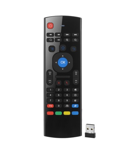 Универсално дистанционно No brand MX3, Air mouse, USB 2.4GHz, Микрофон, IR програмируемо, Черен - 13048