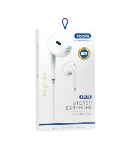 Слушалки за мобилни устройства Yookie XP107, Mикрофон, Бял - 20645