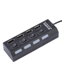 USB хъб No Brand, USB 2.0, 4 Порта, Черен - 12053