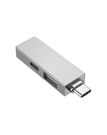 USB хъб WiWu T02 Pro, Type-C, 3 Порта, USB 3.0, Сив - 17755