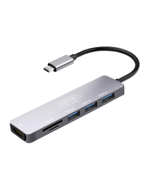 Докинг станция Earldom ET-W18, Type-C към 3xUSB 3.0, SD, MicroSD, HDMI, Сив - 40232