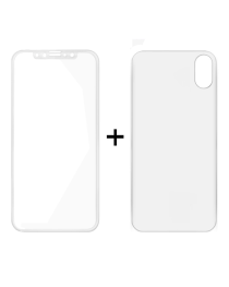 Стъклен протектор за дисплей и гръб, Remax Caesar, за iPhone X, 0.3 mm, Бял - 52326