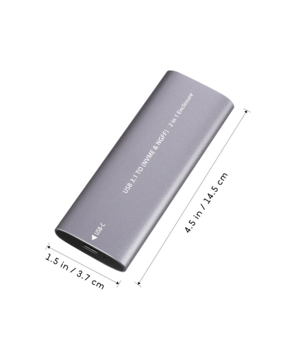 Кутия за SSD No brand SHL-R320, USB 3.1 - M.2 SATA+NVME, Сив - 17756