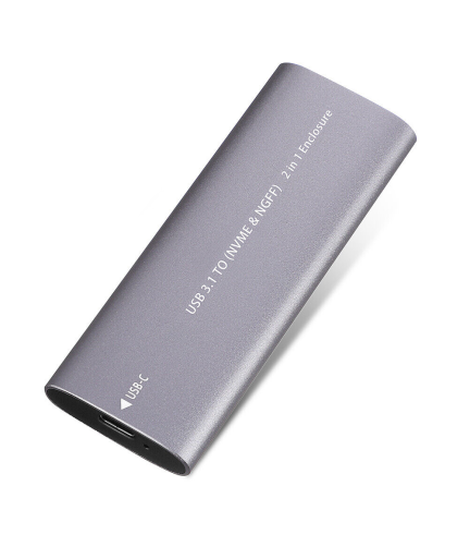 Кутия за SSD No brand SHL-R320, USB 3.1 - M.2 SATA+NVME, Сив - 17756