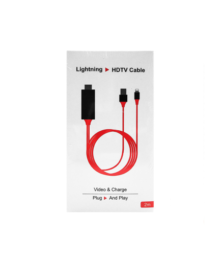 Кабел Earldom ET-W5,  Lightning MHL - HDMI + USB, 2.0m, Червен - 14931