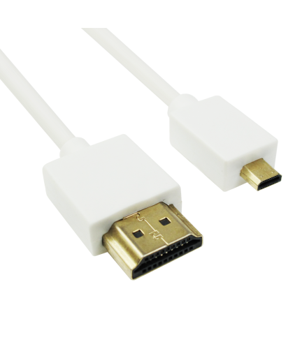 Кабел DeTech HDMI - HDMI Micro, 1.5m, Бял - 18136