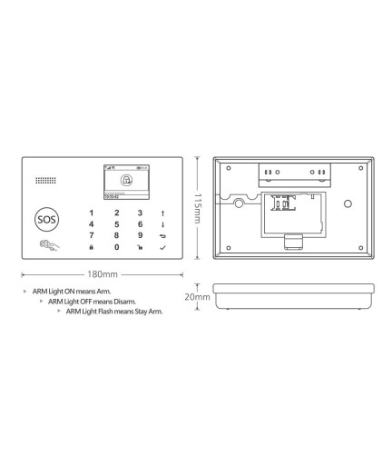 Смарт алармена система No brand PST-G30, 8в1, GSM, Wi-Fi, Tuya Smart, Бял - 91014