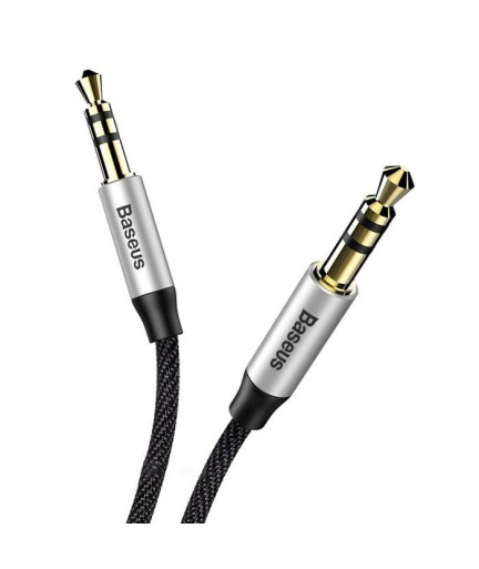 Аудио кабел Baseus M30, 3.5mm жак, М/М, 1.5м, Черен - 40404