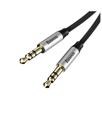 Аудио кабел Baseus M30, 3.5mm жак, М/М, 1.5м, Черен - 40404
