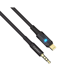 Аудио кабел Earldom ET-AUX52, 3.5mm към  Lightning, 1.0м, Черен - 40220