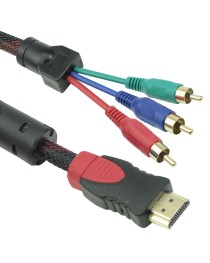 Кабел DeTech HDMI 3 RCA, 1.8m, HQ -18188