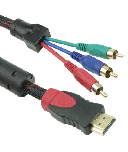 Кабел DeTech HDMI 3 RCA, 1.8m, HQ -18188