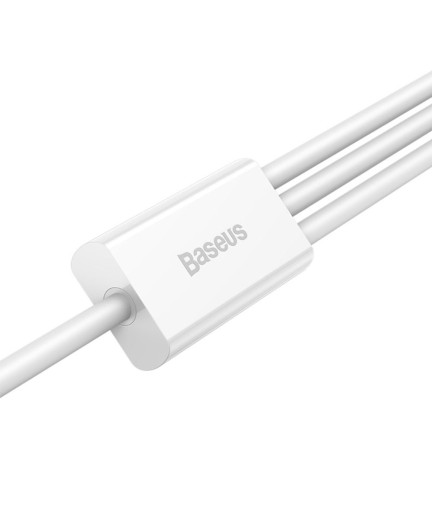 Кабел за зареждане Baseus Superior, 3 в 1, Micro USB, Lightning, Type-C, 1.0m, Бял - 40438