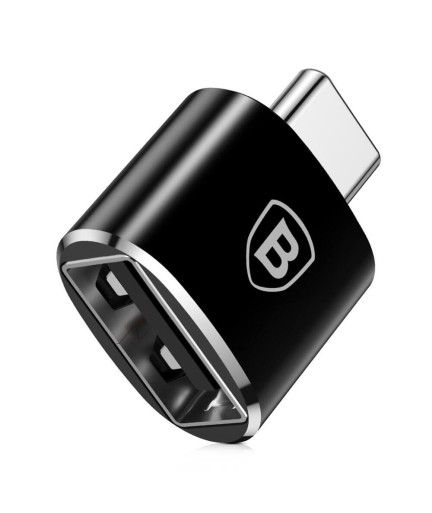 Преходник Baseus Mini, USB F към Type-C, OTG, Черен - 40397