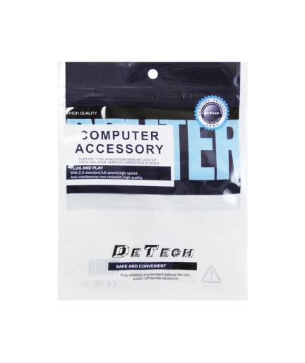 Кабел DeTech HDMI - VGA, 1.8m, Flat, с аудио кабел -18229